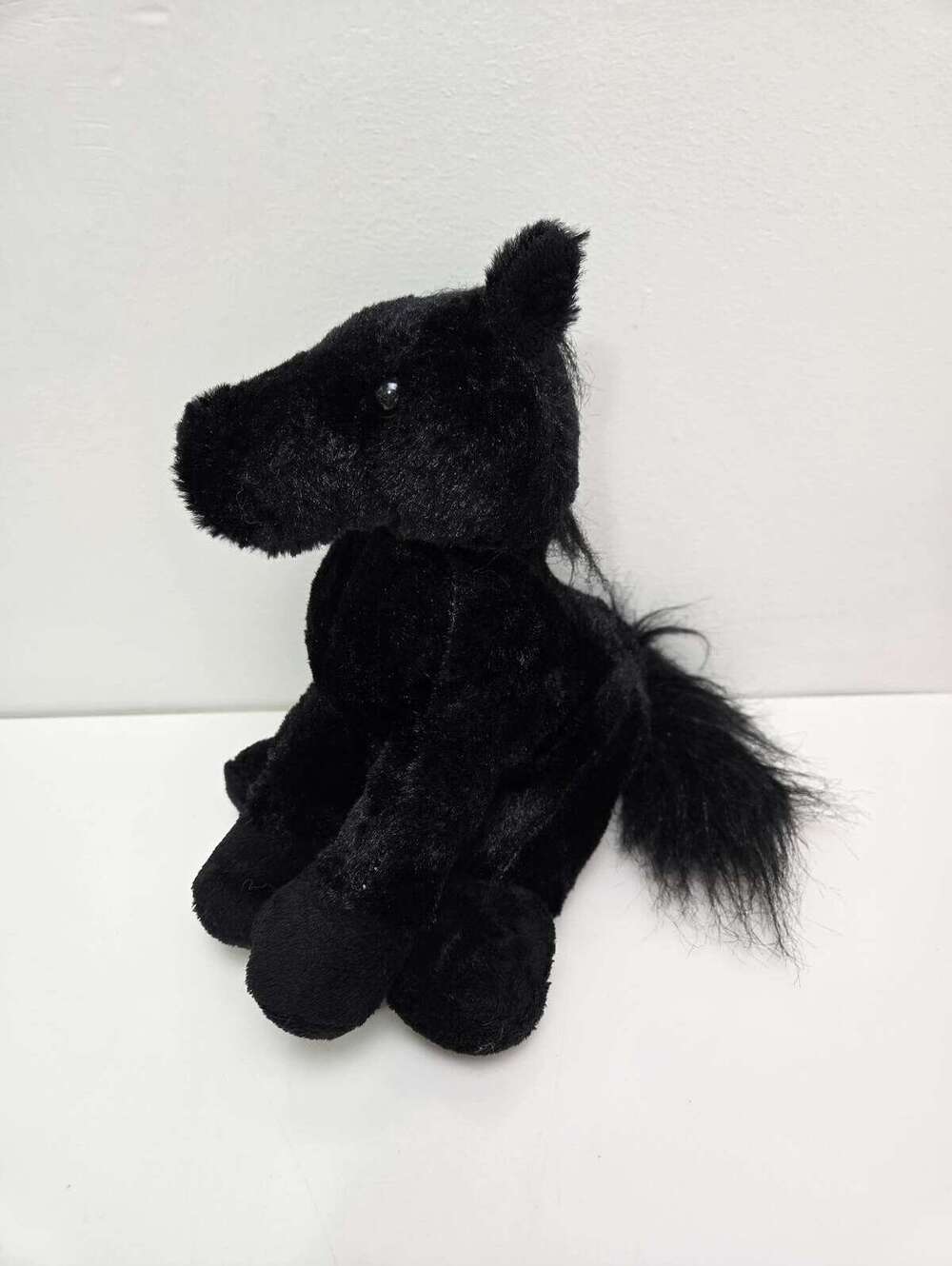 Adorable Vintage Webkinz Black Stallion Horse with No Tag, Ganz Plush (9 inch)